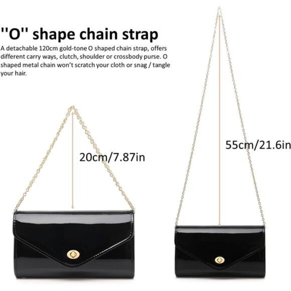 Envelope Clutch for Formal Party Black - Picture 5 of 8